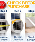 Heavy Duty Portable AC Exhaust Hose That Delivers No Fuss Cooling With 5.9 Inch Diameter Anti Clockwise Thread And Up To 80 Inch Length Universal Fit For LG Delonghi And More Flexible Polypropylene Vent Connector installation steps