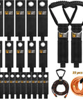 Heavy Duty Cord Wrap Straps Kit For Garage Organization And Tool Storage With Durable Hooks And Fastening Straps 22 Piece Set