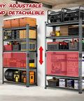 Beefy Five Tier Garage Shelving Unit With 2450 Lb Total Capacity And Adjustable Shelves, displayed with tools in garage