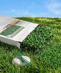 20 By 50 Inch Artificial Privacy Grass Wall Decor With Ficus Leaves And Faux Trellis Expandable Lattice Panels unboxing over grass