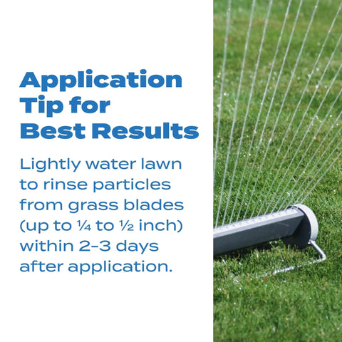Application tip for All Season Crabgrass And Grassy Weed Preventer For Lawns Pre Emergent Weed Control with watering hose
