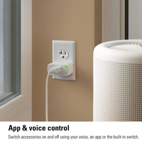 Matter Over Thread Smart Plug With App And Voice Control For Privacy First Home Automation in wall outlet, real-time monitoring