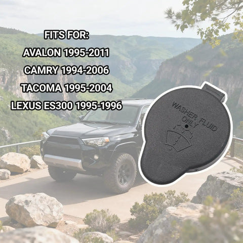 Washer Fluid Reservoir Cap Replacement For Avalon 1995-2011, Camry 1994-2006, Lexus ES300 1995-1996, Direct OEM 85316-06021.