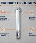 Beefy 100 Pack 5/16-18 Hex Head Bolts 2.09 Inch Zinc Plated Carbon Steel For Handcarts Replacement Hub Bolts Ideal For Fleet Repairs And Warehouse Maintenance, zinc bolt close-up