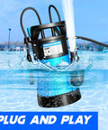 Workhorse Submersible Sump Pump 1HP 5300GPH High Flow Water Transfer Pump With Automatic Float Switch in a pool