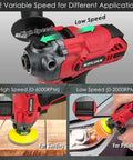Battery Powered 12V Mini Car Buffer Polisher Beast Pro Grade Kit with variable speed for detailing, includes 40 polishing pads.