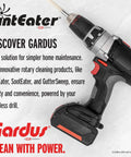 Cordless drill with LintEater attachment for 12 Foot Dryer Vent Cleaning Extension Rod Kit For LintEater Rotary Cleaners