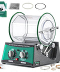 Barrel Polishing Machine for Jewelry and Small Parts, 3 Kg 6.6 Lb Tumbler With 5 Stage Speed Control and Time Settings, accessories shown