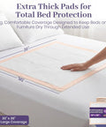 Heavy Duty Disposable Underpads 200 Count 30 X 36 Inches Ultra Absorbent Bed Pads on a bed, demonstrating comfort and coverage.