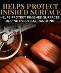 Top Shelf Microcrystalline Wax Polish Kit With Gotto Formula for protecting leather car interior surfaces.