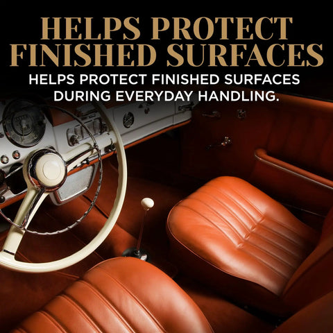 Top Shelf Microcrystalline Wax Polish Kit With Gotto Formula for protecting leather car interior surfaces.
