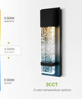 Bubble Glass LED Outdoor Wall Light Sconce 13 Inch, 12W 500LM, 120V, Dimmable, 3CCT 3000K 4000K 5000K, Waterproof, ETL Listed