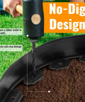 4 Inch Tall Landscape Edging 80 Foot Roll With 90 Anchoring Spikes And 5 Connectors installation with rubber mallet on soil