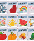 12 Pack 1 Inch 3 Ring Monthly Binder Set For Teachers with seasonal month labels, snowy January and floral May designs visible