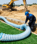 Installation of 2 Inch Perforated French Drain Pipe for Flexible Infiltration and Groundwater Drainage System Built for Gardens Patios and Lawns Rain Ready Corrugated Design and Perforations in Multiple Lengths From 3.3 To 131 Feet