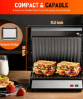 Get Juiced With This Bad Boy 1200W Panini Press Grill Standard 2 Slice Sandwich Maker with grilled sandwiches in 12.5 inch wide capacity.