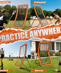 Backyard Lacrosse Rebounder Net 4 By 7 Ft Adjustable With Five Angles And Target Stripe, Durable Multi Sport Practice Tool
