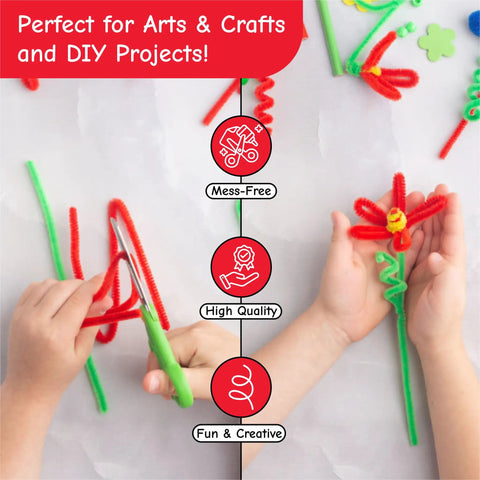 Child cutting Bulk Pipe Cleaners 1000 Count For Crafts And Classroom Projects Soft Bendable Chenille Stems In Multicolor Assorted 4 Mm By 12 Inch