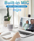 Sony IMX323 Low Light USB Camera Module With 100 Degree Wide Angle No Distortion Lens on laptop in video call setup