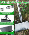 Heavy Duty Garden Cleaning Shovel With 56.5 Inch Adjustable Handle for Snow Removal and Yard Cleanup showing stainless steel blade