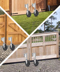 Spring Loaded Gate Caster Wheels 6 Inch Heavy Duty Gate Rollers With Hardware Pack Of 2 on wood gates with four hole mounting
