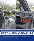 Door Off Mirror Upgrade For Jeep Wrangler JL JLU And Gladiator JT 2018-2023 with breakaway fold feature, no wobble, easy attachment.