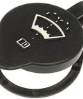 Windshield Washer Reservoir Cap Replacement Direct Fit Restores Functionality Durable Cap To Prevent Cracking From Heat For Select Vehicle Models Easy To Install In Many Vehicles With Proven Durability And Leak Free Seal, black plastic with wiper symbol.