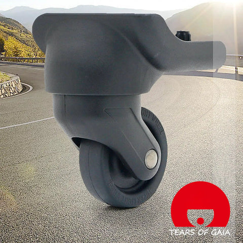 Heavy Duty Silent Replacement Wheels For Suitcase 360 Smooth Glide Spinner Kit With Rock Solid Steel Core And Dual Bearings shown close-up.