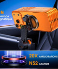 MagSafe Magnetic Car Phone Mount For Tesla Model Y And Model 3 Dash Holder with orange phone, 2500G lock, side view