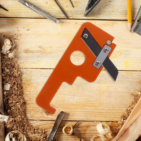 Hand Planer Wood Shaver For Edge Banding And Deburring 8mm Scythe Blade on wooden table with shavings and tools
