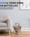 Living room with One Cord Cable Hider Kit, 315 Inch Total Wall Cord Covers, Paintable Cable Raceway For Wall Mounted TV, Easy Install