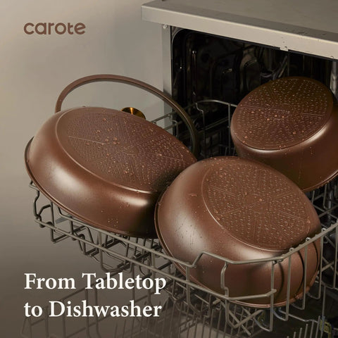 21 Piece Nonstick Pots And Pans Set With Removable Handles For Easy Storage Induction Compatible Cookware in dishwasher