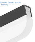 Close-up of the 32 Inch Black LED Vanity Light For Bathroom With Frosted Aluminum Finish showing frosted side and matte black edge.