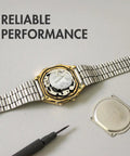 Top Tier CR1620 3V Lithium Coin Cell Batteries Five Pack used in digital watch with open case and tools for battery replacement.