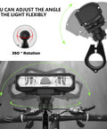 Beefy 1200 Lumen USB C Rechargeable Bike Light for Night Riding with 360 Degree Rotatable Aluminum Headlight 4 Modes IPX4