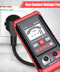 Digital Multimeter With Auto Ranging And NCV Non Contact Voltage Tester plugged in, showing high red light indicator
