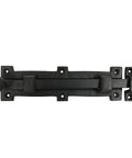 Eight Inch Antique Black Wrought Iron Slide Bolt Door Latch With Top Shelf Durability And Badass Old School Charm For Barn Gates Plus Fence Hardware Includes Mounting Screws, top view.