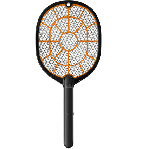 Front view of Cordless Electric Fly Swatter Racket For Gnats And Mosquitoes Outdoor Indoor Bug Zapper Handheld Battery Powered Pest Control Tool