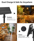 Super Chill Waterproof Solar String Lights Outdoor Fifty Ft Long With 25 Dimmable Shatterproof Vintage Bulbs Remote Controlled
