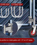 Spring Loaded Tube Gate Casters 6 Inch Rubber Tire Heavy Duty Gate Caster Wheels With Hardware for metal gate