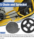 65 Tooth Sprocket And 35 Chain With 140 Links Replacement Kit For Coleman Baja Mini Bikes and Motovox Predator 97cc 100cc