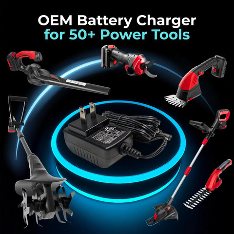 20V Li Ion Battery Charger For Cordless Leaf Blowers And Lawn Gear OEM Replacement ETL Certified 21V DC 0.5A Output
