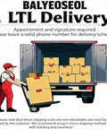 Delivery notice for LTL shipping showing worker with hand truck loading boxes from truck.