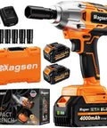 Magsen Cordless Impact Wrench With 700 Ft-Lbs High Torque Brushless Motor And 21V Dual Batteries Includes Six Sockets Hard Case for car tire lug nut removal.