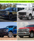 Ford Super Duty Red Tow Hook Covers for F250 F350 F450 2017 Through 2026 Easy Install Tow Hitch Cover Kit Durable ABS shown on trucks