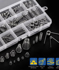 Tower Conical Spring Set 148-Piece with Assorted Taper Springs in compartment box, includes conical and straight springs