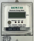 Front view of DEM730 Electric Energy Meter for Electric kWh Submeter 1 Phase 3 Wire with RS485 120 to 240V 50A Internal CT