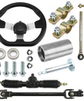 270mm Steering Wheel Steel Kit With 22mm Universal Clamps And 320mm Rack Pinion Adjustable Shaft For 110cc Go Kart Golf Buggy UTVs
