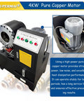 Kickass Heavy Duty Electric Hydraulic Pipe Crper And Hose Crimping Machine With Ten Interchangeable Dies For Six To Fifty One Mm Auto Brake Ac And Steering Tubes built with a 4KW pure copper motor.