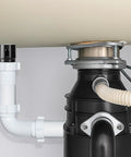 Four Pack 1-1/2 Inch Npt Threaded Abs In Line Valve Vents Rv Camper Kick Out Bad Sewer Gas Odors Spring Loaded Exhaust Plumbing Accessory Set under sink installation of black ABS valve with white piping